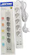 Jortan Power Strip 5 Positions with 2 USB-A, USB-C, Switch and Cable 2m