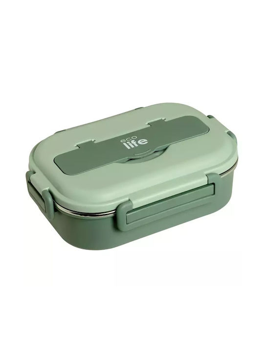 Ecolife Microwave Plastic Lunch Box Green 1000ml