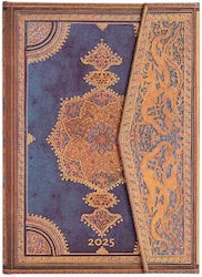 2025 12 Month Weekly Diary Vertical Midi 12x17,5 Cm Hardcover Safavid Indigo Paperblanks 9781408757864