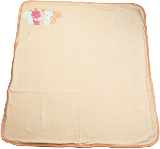 Energiers Blanket Cot Orange Polka dot border - Salmon