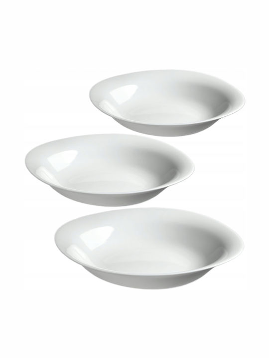 Kadax Teller Suppe Weiß mit Durchmesser 23cm 3Stück