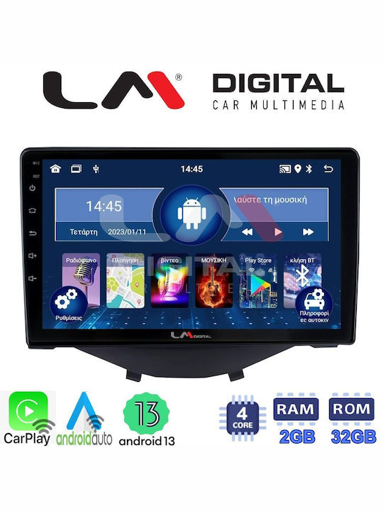 LM Digital Sistem Audio Auto pentru Peugeot 107 Toyota Aygo Citroen C1 2014> (Bluetooth/USB/WiFi/GPS/Apple-Carplay/Android-Auto)