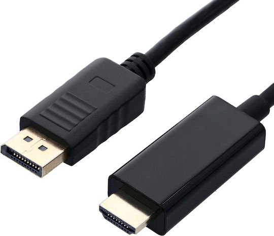 Powertech Kabel DisplayPort-Stecker - HDMI-Stecker 1.5m Schwarz (CAB-DP070)