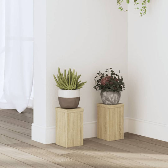 vidaXL Suporturi de plante Lemn Bej 10bucx10bucx18buccm. 2buc
