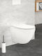 LuxeBath Toaletă montată pe perete Fără margine cu sistem de descărcare cu Capac Duroplast Albă 4064649198630
