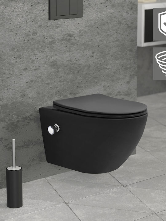 LuxeBath Λεκάνη Κρεμαστή με Καζανάκι με Κάλυμμα Duroplast και Μπιντέ Μαύρη 4064649212237 LuxeBath Λεκάνη Κρεμαστή με Καζανάκι με Κάλυμμα Duroplast και Μπιντέ Μαύρη 4064649212237