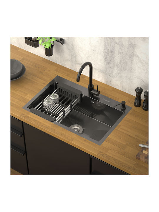 ML-Design Drop-In Chiuvetă Inox L68xW45cm Gri