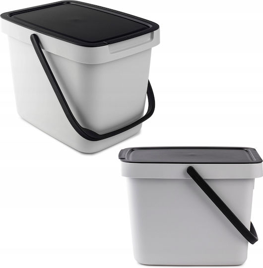 Kadax Coș de Gunoi Plastic Gri 6lt 1buc