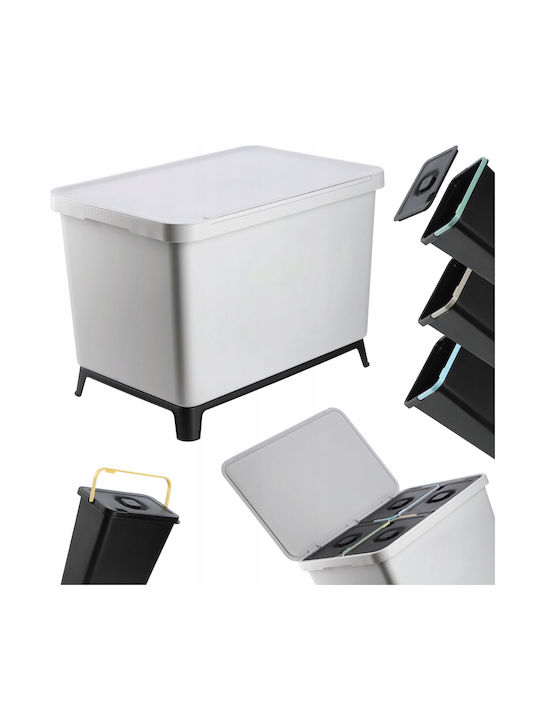Kadax Coș de Gunoi Plastic pentru Dulap Gri 10lt 4buc