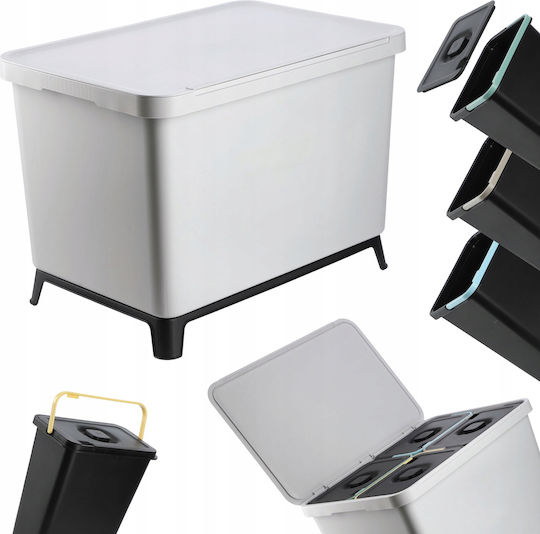 Kadax Coș de Gunoi Plastic pentru Dulap Gri 10lt 4buc