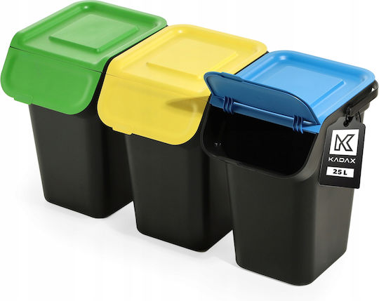 Kadax Waste Bin Waste Plastic Black 25lt 1pcs