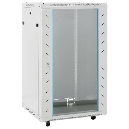 vidaXL Επιδαπέδια Καμπίνα Rack 18U 60x60x100cm Μαύρο 3307632