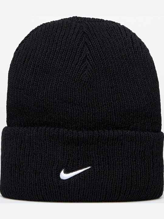 Swoosh Beanie Unisex Beanie Knitted in Black color
