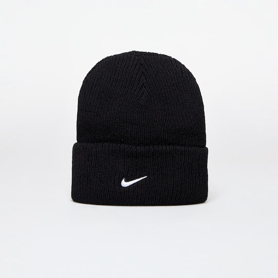 Swoosh Beanie Unisex Beanie Knitted in Black color