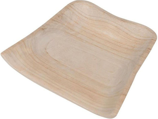 Atmosphera Paulownia Platou Decorativ Alb 24.5x20x5cm
