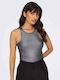 Only Women's Blouse Cotton Sleeveless Dark Grey