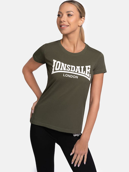 Lonsdale Cartmel Γυναικείο T-shirt Olive/white