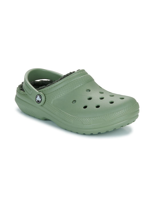 Crocs Classic Lined Clog Σαμπό Πράσινα