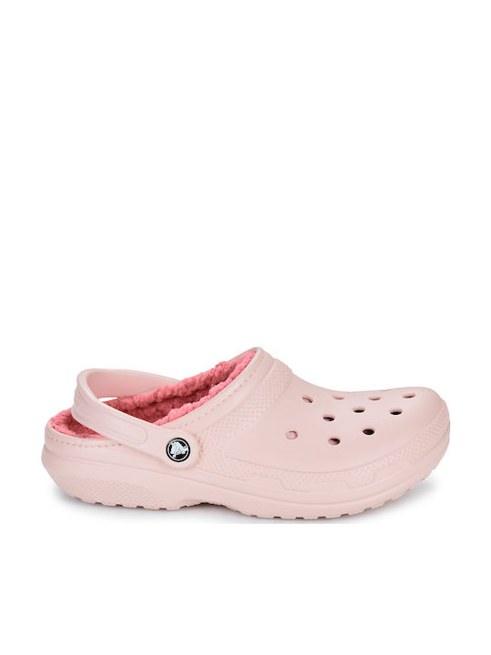 Crocs Classic Fuzz Lined Women's Clogs with Fur Pink 203591-6UR