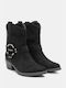 Cowboy Ankle Boots with Decorative Ring 4312401-black