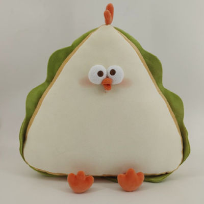 Plush Chicken Sandwich with Lettuce 30cm