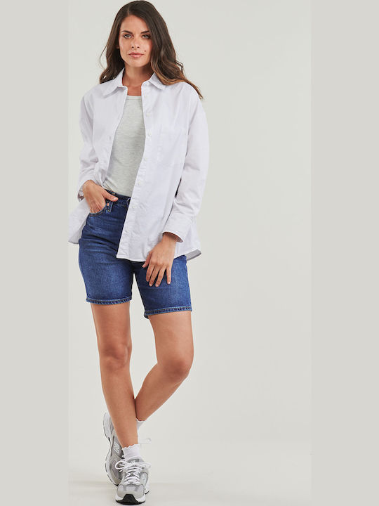 Ribcage Damen-Shorts Jean Blau