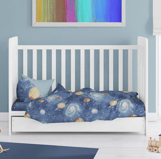 Dimcol Bebe Baby Bettlaken Für Krippe Baumwolle Angepasst Blau Blau 70x140cm