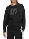 Rhinestone Damen Sweatshirt Schwarz