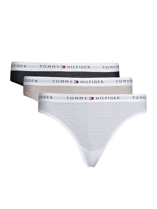 Tommy Hilfiger Damen-Slips 3er Pack Weiß-Schwarz