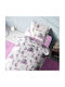 Dimcol Sheet Set Single from Cotton & Polyester Princess White-lila 160x240cm 3pcs