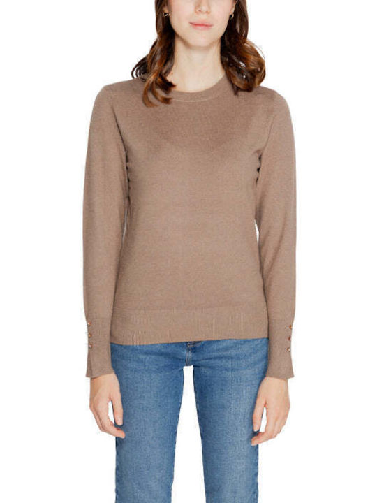 Jacqueline De Yong Women's Long Sleeve Sweater Beige