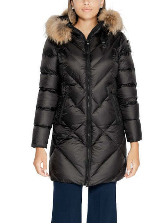 Blauer Women's Long Lifestyle Jacket for Winter Black