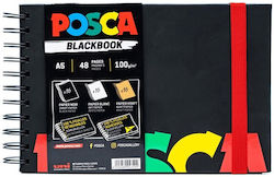 Sketchbook Uni Posca Blackbook 14.8 X 21cm 48φύλλα