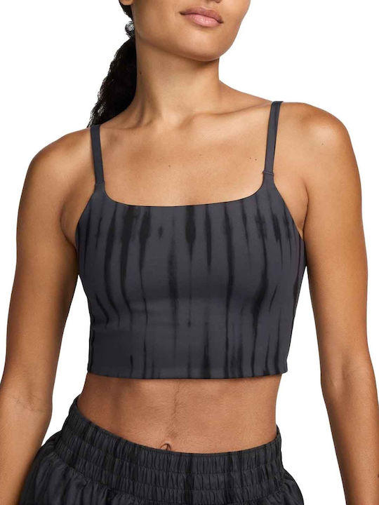 Dri-Fit One Lightsupport Printed Sports Bra Γυναικείο Μπουστάκι Γκρι