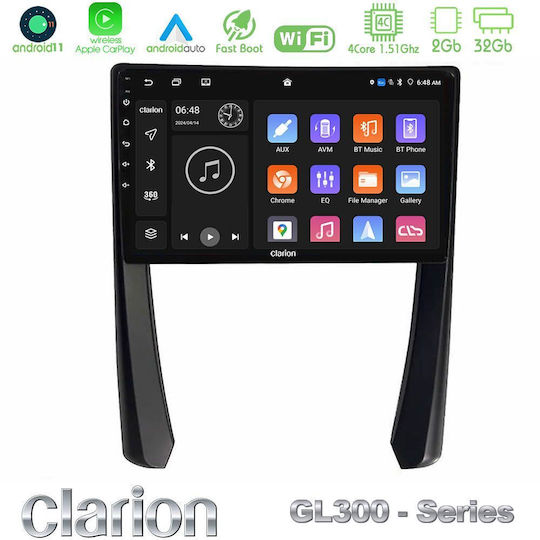 Clarion Car Audio System for Porsche 911 / Cayman / Boxster 2005-2008 (Bluetooth/USB/AUX/WiFi/GPS/Apple-Carplay/Android-Auto) with Touch Screen 9"