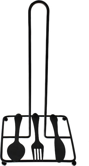 Tpster Suport pentru prosoape de hârtie Metalică Neagră 15x14x31cm 36296