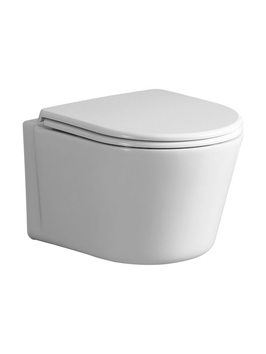 Vinci Wandhängende Toilette Randlos mit Schlank Deckel Sanftes Schließen Weiße