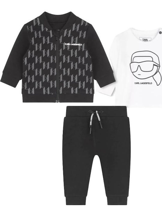 Set pentru copii cu pantaloni Iarnă 3buc Negru