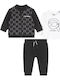 Set pentru copii cu pantaloni Iarnă 3buc Negru