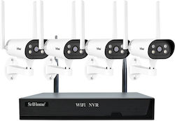 Sricam Integrated CCTV System with 4 Wireless Cameras 1080p