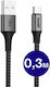 Buddi USB 2.0 Cable USB-C male - USB-A 12W Μαύρο 0.3m 122470