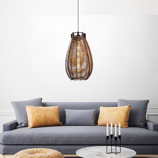Torch Verstellbar Hängelampe Braun mit Fassung E27 25x25x80cm.