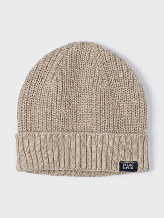 Mayoral Kids Beanie Knitted Beige