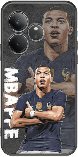 Stele Fotbal Kylian Mbappe Franța Realme GT 6T 5G TPU Negru Silicon Negru