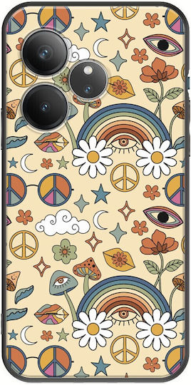 Hippie Rainbow Realme GT 6 5G TPU Negru Silicon Negru