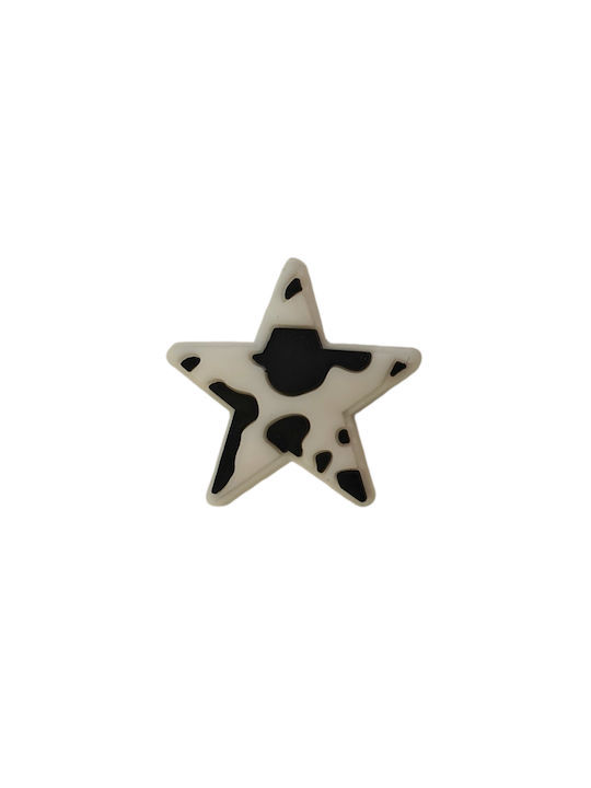 Crocs Shoe Decoration Accessory Star Design Black and White