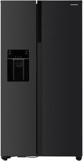 Heinner Ψυγείο Ντουλάπα 513lt Total NoFrost Υ177xΠ90xΒ66εκ. Μαύρο HSBS-HM513NFIMDXE++