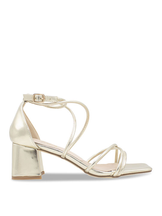 Tsouderos Shoes Damen Sandalen in Gold Farbe