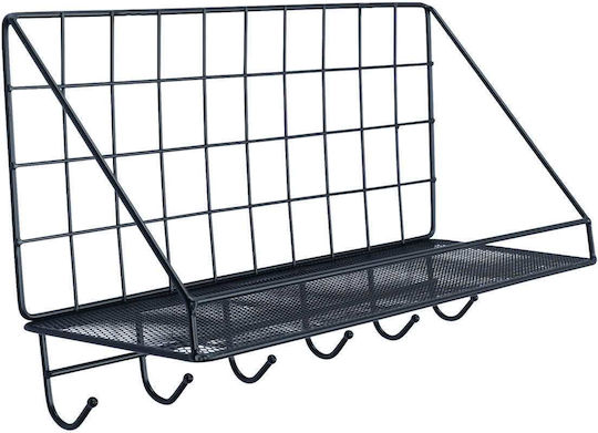 Uncle George Wandmontiertes Metallregal 20cm Schwarz