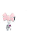 Silver me Pink Schleife Schlüssel Charm aus Rosa Vergoldetem Silber Rosa